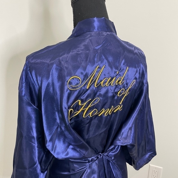 Maid of Honor Wedding Blue Belted Robe - Picture 5 of 5